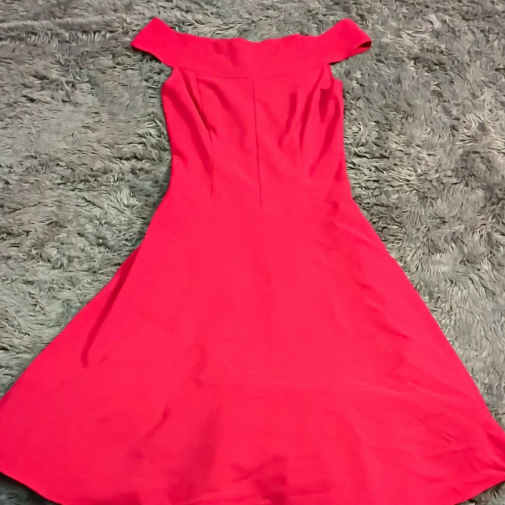 Ruby Rox Juniors M Red/Black Off Shoulder A-Line Knee Length Dress Tulle